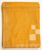 Mustard Yellow Chanderi Dupion Weaving Print Saree - MIRASILKS Mustard Yellow Chanderi Dupion Weaving Print Saree